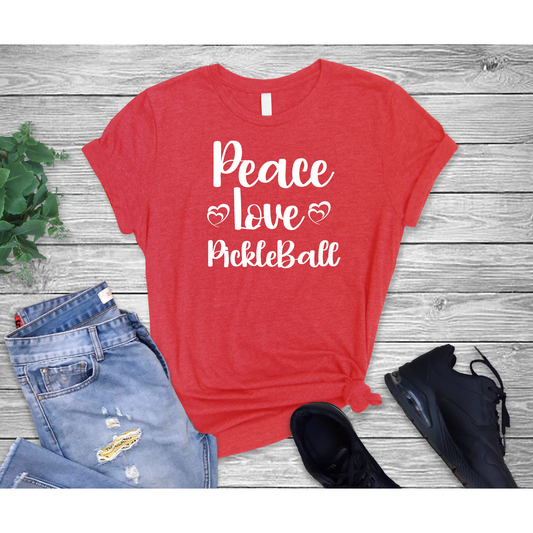 Peace, Love, Pickleball t-shirt